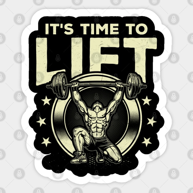 It's Time to Lift - Gym Warrior Design Sticker by Otaku Vibes